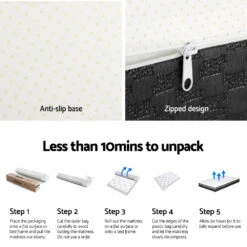 Belle Cool Gel Memory Foam Mattress 25cm Thick - King Single -Home Luxe Store FOAM B MFM H025 KS 94843 06