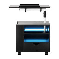 Tala LED Bedside Table With USB Charging And Adjustable Laptop Tray - Black -Home Luxe Store FUR T BS LED 01 BK 159093 02