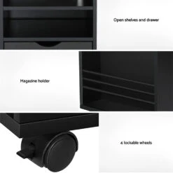 Tala LED Bedside Table With USB Charging And Adjustable Laptop Tray - Black -Home Luxe Store FUR T BS LED 01 BK 159093 05