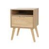 Bedside Table With Drawer And Open Shelf - Pine