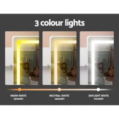 Doris LED Dressing Table Makeup Mirror With Stool Set White -Home Luxe Store FUR V DRESS03 LED WH AB 131281 03