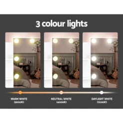 Dulcea LED Dressing Table Makeup Mirror And Stool Set White -Home Luxe Store FUR V DRESS04 LED WH AB 131285 03