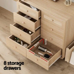 Dressing Table Set Stool LED Mirror Pine -Home Luxe Store FUR W DRESS01 WD AB 190321 05