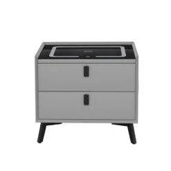 Aika Grey Smart Bedside Table With Wireless Charging, LED Lights & Bluetooth Speaker - Grey -Home Luxe Store FUR X BS LED 01 GY 203200 02