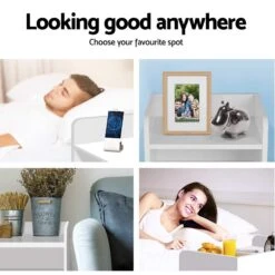 2X Bedside Table 1 Drawer With Shelf - FARA White -Home Luxe Store FURNI C BS TOGO WHX2 202505231808 05