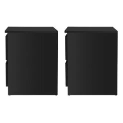 2x Bedside Table 2 Drawers - PEPE Black -Home Luxe Store FURNI E PURE BKX2 202505231801 02