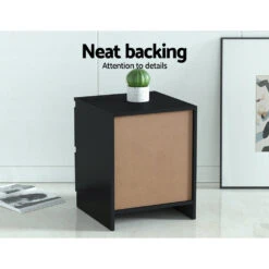 2x Bedside Table 2 Drawers - PEPE Black -Home Luxe Store FURNI E PURE BKX2 202505231801 04