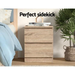 2x Bedside Table 2 Drawers - PEPE Oak -Home Luxe Store FURNI E PURE WDX2 202505231801 03