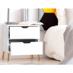 2X Bedside Table 2 Drawers - BODEN White -Home Luxe Store FURNI E SCAN BS01 WHX2 202505232010 03