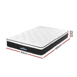 Single Package | Bruno Minimalist Solid Pinewood Bed Frame & Bonita Pillow Top Mattress (Medium Firm) -Home Luxe Store MATTRESS 0505 BET21 S 01 7281bea8 d652 4fc3 8d0e ce48283d3abc