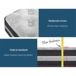 Lotus Tight Top Pocket Spring Mattress 30cm Thick - King Single -Home Luxe Store MATTRESS 0606 KS 202502281444 05