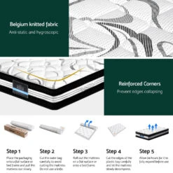 Mykonos Euro Top Pocket Spring Mattress 30cm Thick - King Single -Home Luxe Store MATTRESS B TT30 KS 202505201614 05