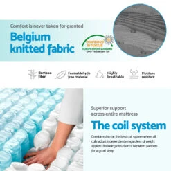 Queen Ultra Package | Henley LED Bed Black, 2 X LED Bedside Tables, Alanya Euro Top Pocket Spring Mattress, Pillowtop Mattress Topper & 4 X Pillows -Home Luxe Store MATTRESS BLACK QUEEN 06