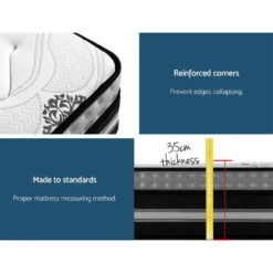 Galaxy Euro Top Cool Gel Pocket Spring Mattress 35cm Thick - Queen -Home Luxe Store MATTRESS GALAXY Q 202502281506 05
