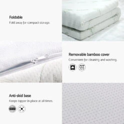 Memory Foam Mattress Topper Cool Gel 5cm King Single -Home Luxe Store MATTRESS TOP C GEL 5 KS 217073 03