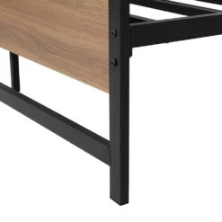Industrial Style Queen Metal Bed Frame Wood & Black -Home Luxe Store MBED C DREW Q BK AB 91801 03