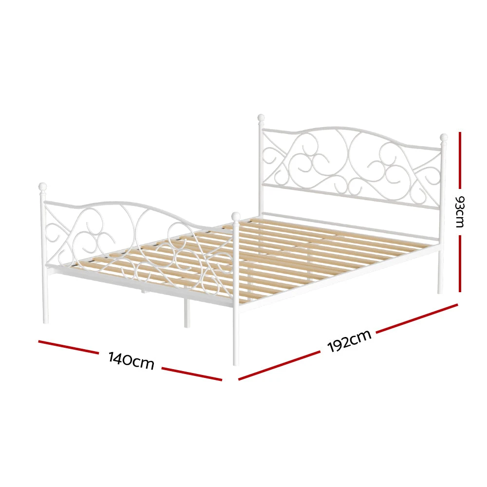 Provincial Style Double Bed Frame White 2 Provincial Style Double Bed Frame White - Image 2