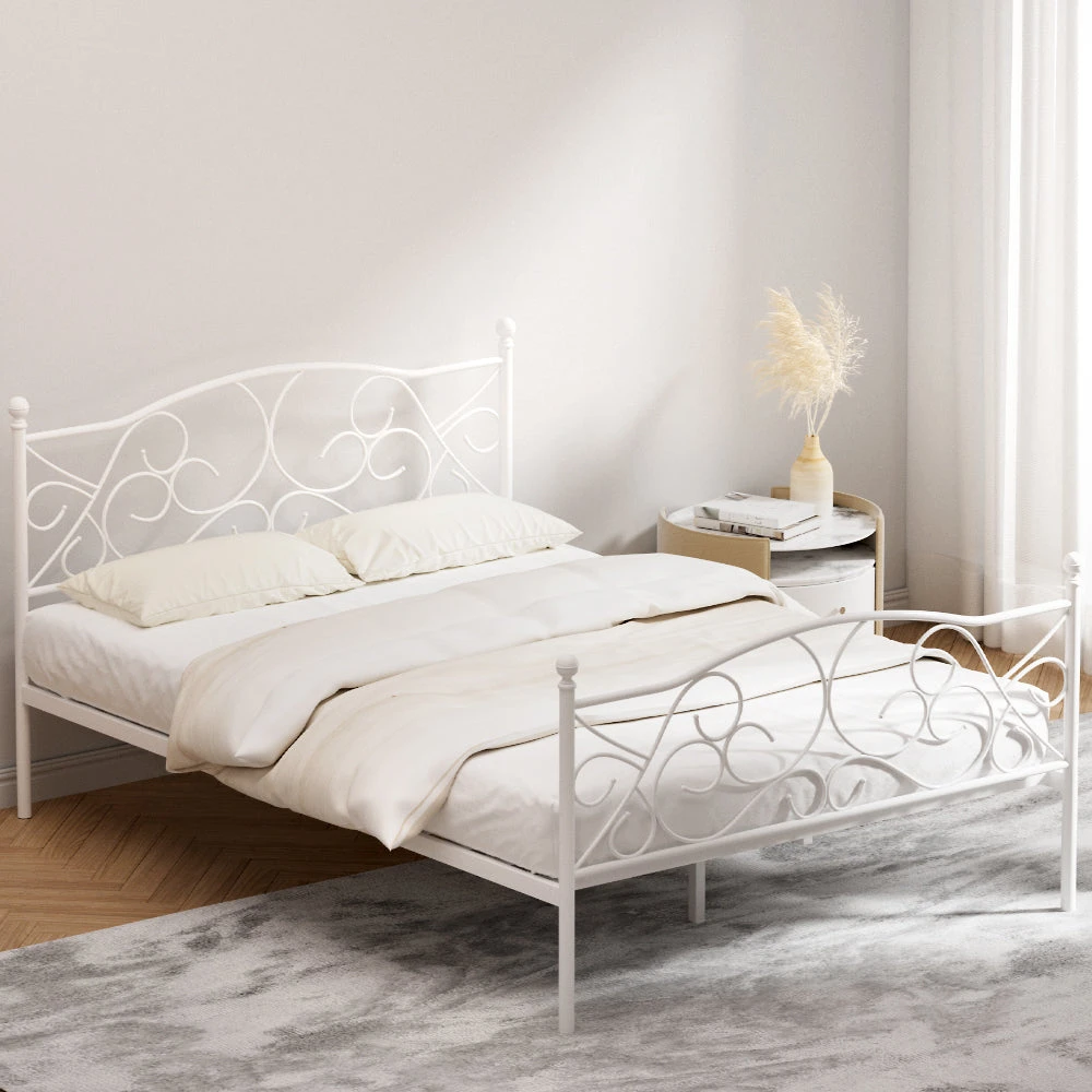 Provincial Style Double Bed Frame White 1 Provincial Style Double Bed Frame White