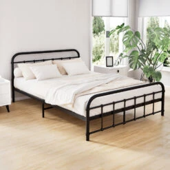 Leo Metal Double Bed Frame Black