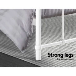 Leo Metal Double Bed Frame White -Home Luxe Store MBED C LEO D WH 21622 05