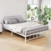 Leo Metal Double Bed Frame White