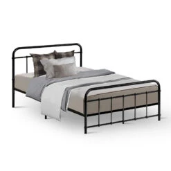 Leo Metal King Single Bed Frame Black -Home Luxe Store MBED C LEO KS BK 21582 07