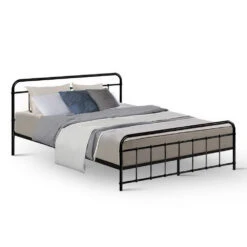 Leo Metal Queen Bed Frame Black -Home Luxe Store MBED C LEO Q BK 21635 00