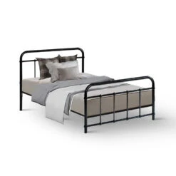 Leo Metal Single Bed Frame Black -Home Luxe Store MBED C LEO S BK 21581 00