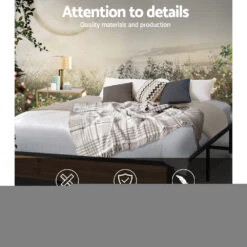 Oslo Metal & Wood Double Bed Frame -Home Luxe Store MBED C OSLO D BK 21387 03