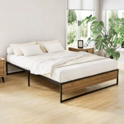 Oslo Metal & Wood Double Bed Frame