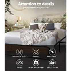 Oslo Metal Queen Bed Frame -Home Luxe Store MBED C OSLO Q BK 21390 03