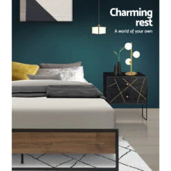 Oslo Metal Queen Bed Frame -Home Luxe Store MBED C OSLO Q BK 21390 04