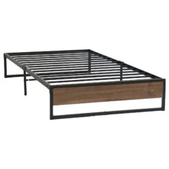 Oslo Metal & Wood Single Bed Frame -Home Luxe Store MBED C OSLO S BK 21391 00