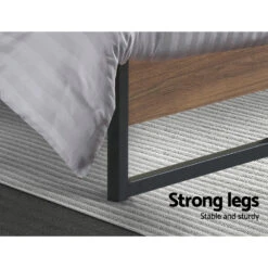 Oslo Metal & Wood Single Bed Frame -Home Luxe Store MBED C OSLO S BK 21391 05