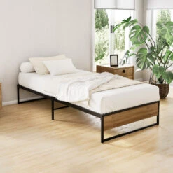 Oslo Metal & Wood Single Bed Frame