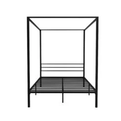 Metal Four Poster Double Size Bed Frame Black -Home Luxe Store MBED C POCHY D BK AB 79994 02