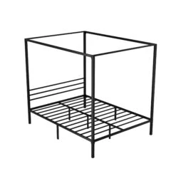 Metal Four Poster Queen Size Bed Frame Black -Home Luxe Store MBED C POCHY Q BK AB 79995 00