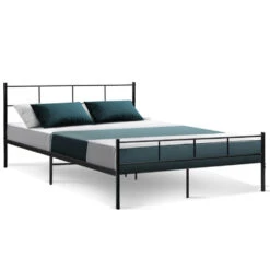 Wategos Metal Queen Bed Frame Black -Home Luxe Store MBED C SOL Q BK 21633 00