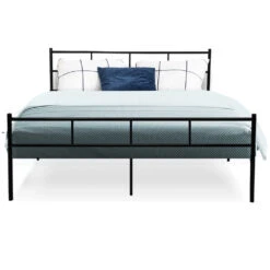 Wategos Metal Queen Bed Frame Black -Home Luxe Store MBED C SOL Q BK 21633 02
