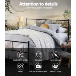 Wategos Metal Queen Bed Frame Black -Home Luxe Store MBED C SOL Q BK 21633 03