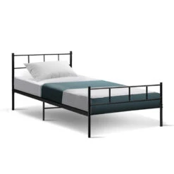 Wategos Metal Single Bed Frame Black -Home Luxe Store MBED C SOL S BK 21564 00