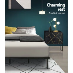 Basic Series Metal Queen Bed Frame Black -Home Luxe Store MBED C TED Q BK 21632 03