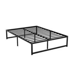 Tino Metal Double Bed Base Black (Metal Slats) -Home Luxe Store MBED C TINO D BK 79965 00