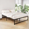Tino Metal Double Bed Base Black (Metal Slats)