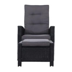 Set Of 2 Elise Outdoor Recliner Chairs With Ottomans Black -Home Luxe Store ODF RECLINER CHOTM BKX2 02