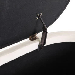 Storage Ottoman Blanket Box 87cm Velvet Oval White -Home Luxe Store OTM OVL 02 VEL WH 185587 02