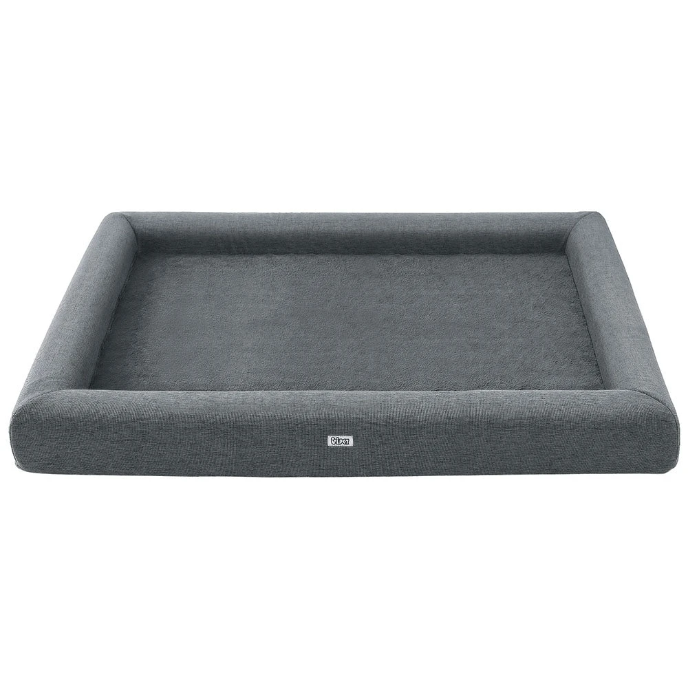 115CM Calming Egg Crate Foam Pet Bed With Washable Cover - Grey 3 115CM Calming Egg Crate Foam Pet Bed With Washable Cover - Grey - Image 3