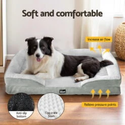 Pet Bed Dog Calming Soft Cushion Egg Crate Large Sofa Removable Washable -Home Luxe Store PET BED XL100 GR 159091 04