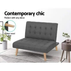 Sofa Lounge Recliner Futon Chair -Home Luxe Store SBED E SOLO86 GY 202502281306 02