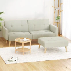 Sofa Bed Ottoman 200CM Beige Faux Linen -Home Luxe Store SBED I 3S 01 BG ABC 173491 06